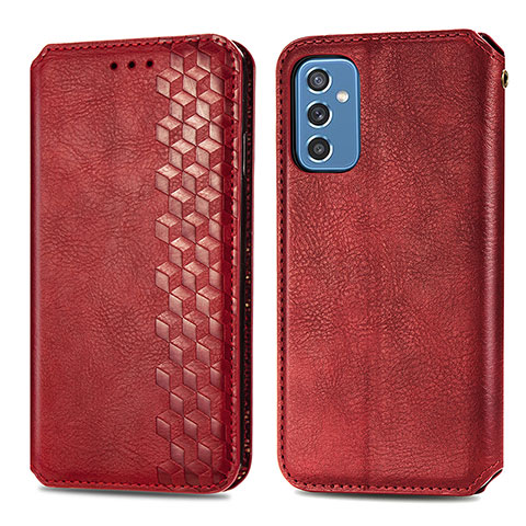 Funda de Cuero Cartera con Soporte Carcasa S01D para Samsung Galaxy M52 5G Rojo