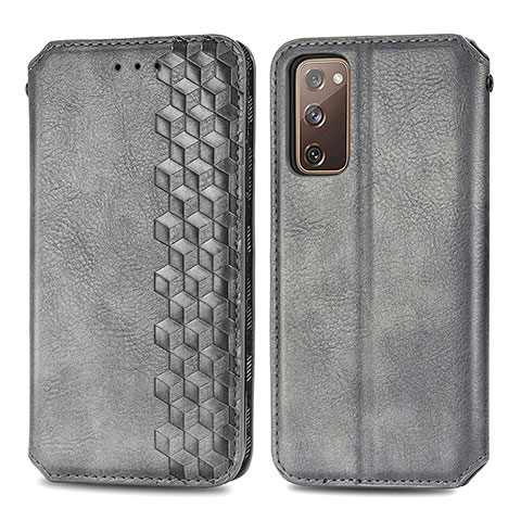 Funda de Cuero Cartera con Soporte Carcasa S01D para Samsung Galaxy S20 FE 4G Gris