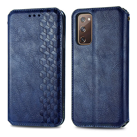 Funda de Cuero Cartera con Soporte Carcasa S01D para Samsung Galaxy S20 Lite 5G Azul