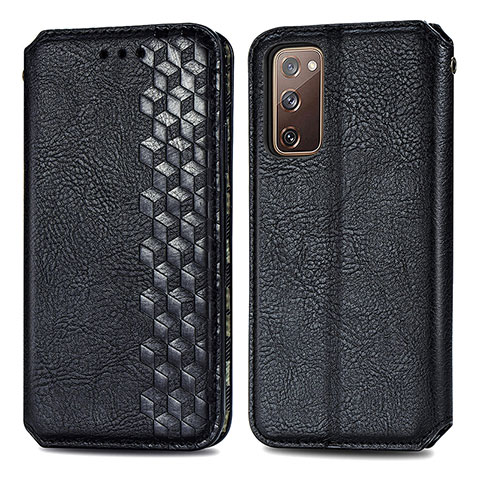 Funda de Cuero Cartera con Soporte Carcasa S01D para Samsung Galaxy S20 Lite 5G Negro