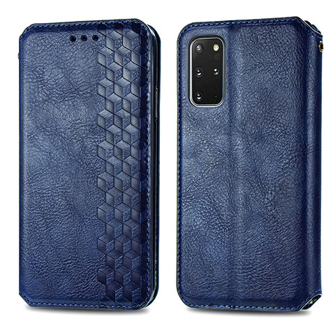 Funda de Cuero Cartera con Soporte Carcasa S01D para Samsung Galaxy S20 Plus 5G Azul