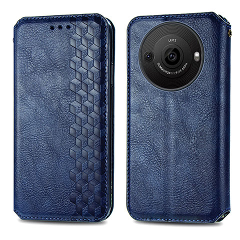 Funda de Cuero Cartera con Soporte Carcasa S01D para Sharp Aquos R8 Pro Azul