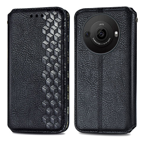 Funda de Cuero Cartera con Soporte Carcasa S01D para Sharp Aquos R8s Pro Negro