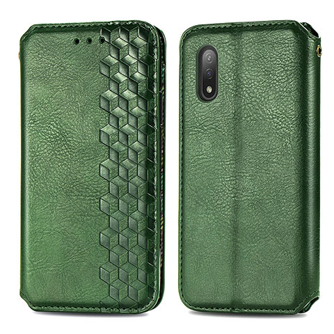 Funda de Cuero Cartera con Soporte Carcasa S01D para Sony Xperia Ace II SO-41B Verde