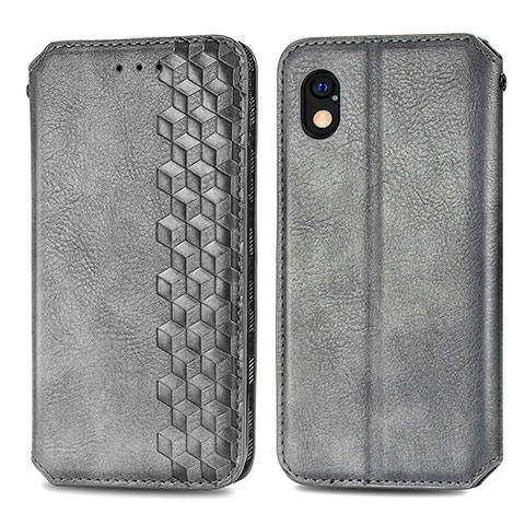 Funda de Cuero Cartera con Soporte Carcasa S01D para Sony Xperia Ace III Gris