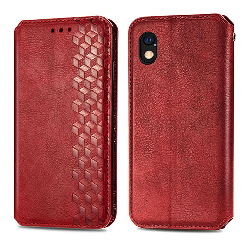 Funda de Cuero Cartera con Soporte Carcasa S01D para Sony Xperia Ace III Rojo