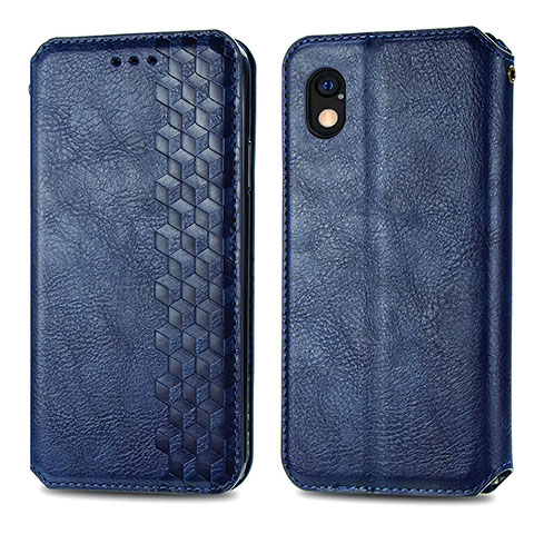 Funda de Cuero Cartera con Soporte Carcasa S01D para Sony Xperia Ace III SO-53C Azul