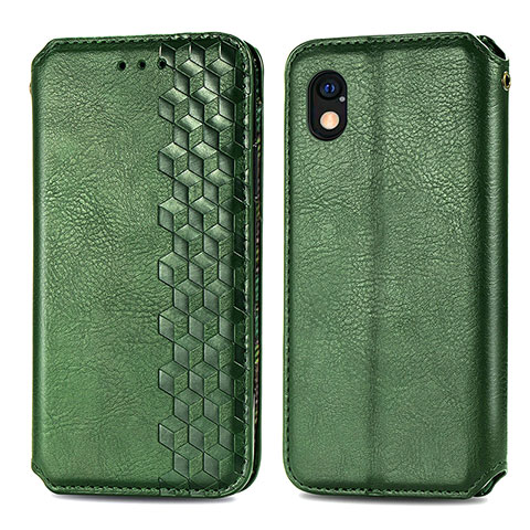 Funda de Cuero Cartera con Soporte Carcasa S01D para Sony Xperia Ace III SO-53C Verde