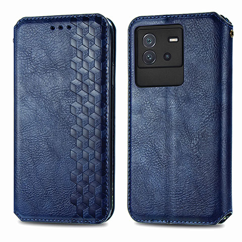 Funda de Cuero Cartera con Soporte Carcasa S01D para Vivo iQOO Neo6 5G Azul