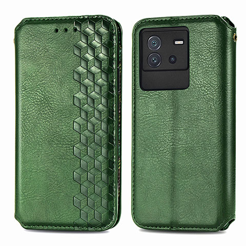 Funda de Cuero Cartera con Soporte Carcasa S01D para Vivo iQOO Neo6 5G Verde