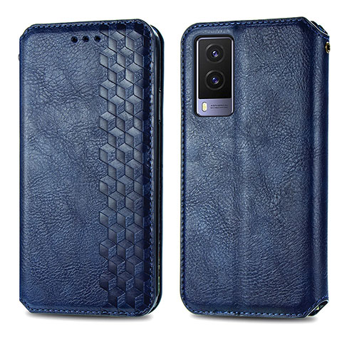 Funda de Cuero Cartera con Soporte Carcasa S01D para Vivo V21e 5G Azul