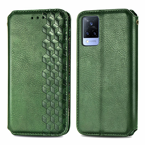 Funda de Cuero Cartera con Soporte Carcasa S01D para Vivo V21s 5G Verde