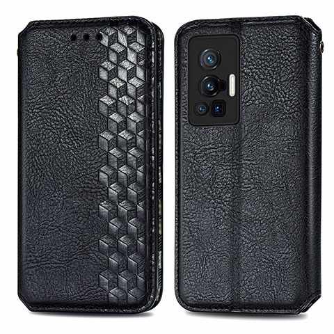 Funda de Cuero Cartera con Soporte Carcasa S01D para Vivo X70 Pro 5G Negro