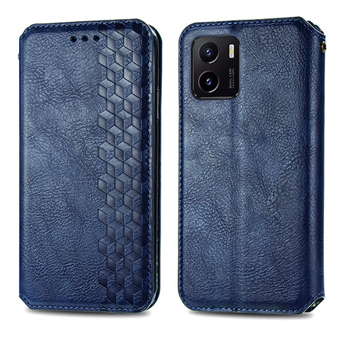 Funda de Cuero Cartera con Soporte Carcasa S01D para Vivo Y01 Azul