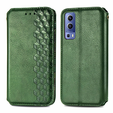 Funda de Cuero Cartera con Soporte Carcasa S01D para Vivo Y72 5G Verde