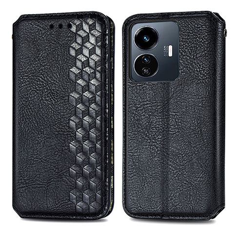 Funda de Cuero Cartera con Soporte Carcasa S01D para Vivo Y77e t1 Negro