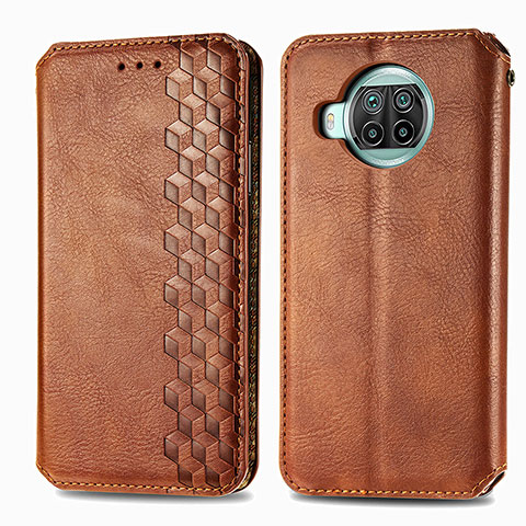 Funda de Cuero Cartera con Soporte Carcasa S01D para Xiaomi Mi 10i 5G Marron