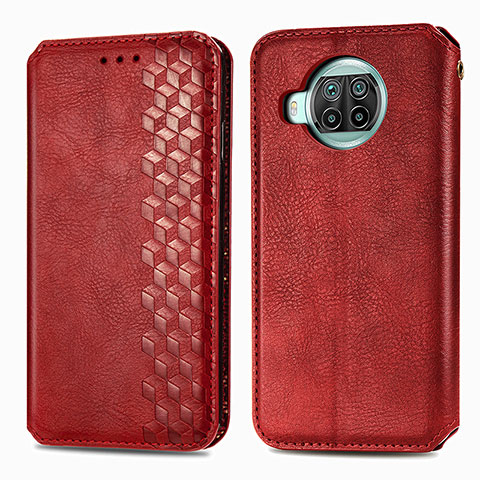 Funda de Cuero Cartera con Soporte Carcasa S01D para Xiaomi Mi 10i 5G Rojo