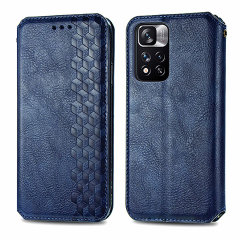 Funda de Cuero Cartera con Soporte Carcasa S01D para Xiaomi Mi 11i 5G (2022) Azul