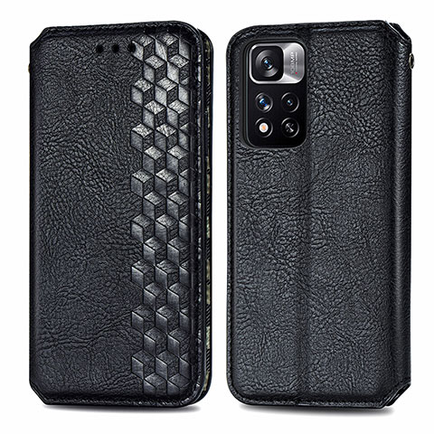 Funda de Cuero Cartera con Soporte Carcasa S01D para Xiaomi Mi 11i 5G (2022) Negro