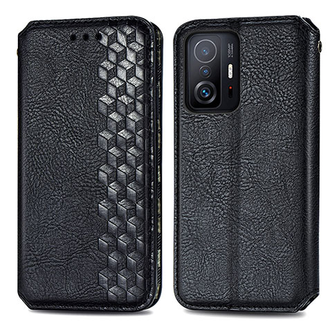 Funda de Cuero Cartera con Soporte Carcasa S01D para Xiaomi Mi 11T 5G Negro