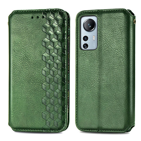 Funda de Cuero Cartera con Soporte Carcasa S01D para Xiaomi Mi 12 Pro 5G Verde