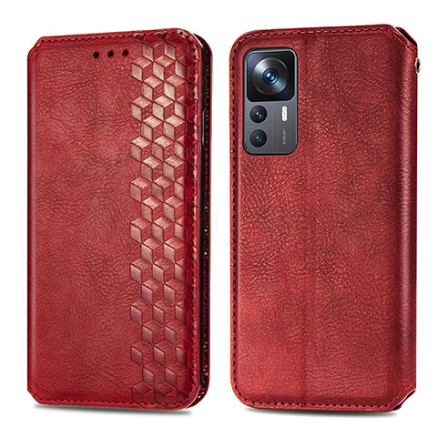 Funda de Cuero Cartera con Soporte Carcasa S01D para Xiaomi Mi 12T 5G Rojo