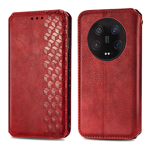 Funda de Cuero Cartera con Soporte Carcasa S01D para Xiaomi Mi 13 Ultra 5G Rojo