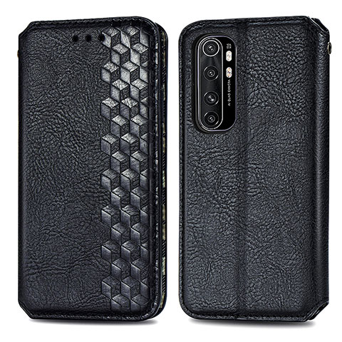 Funda de Cuero Cartera con Soporte Carcasa S01D para Xiaomi Mi Note 10 Lite Negro