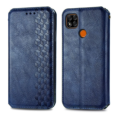 Funda de Cuero Cartera con Soporte Carcasa S01D para Xiaomi POCO C3 Azul