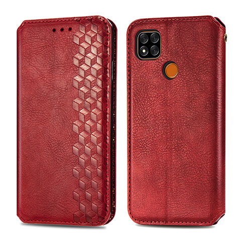 Funda de Cuero Cartera con Soporte Carcasa S01D para Xiaomi POCO C3 Rojo