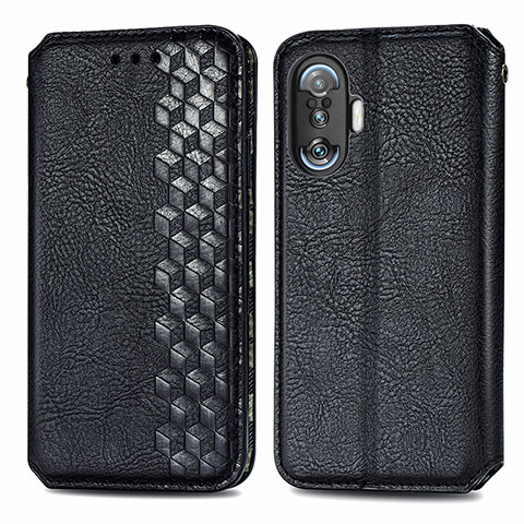 Funda de Cuero Cartera con Soporte Carcasa S01D para Xiaomi Poco F3 GT 5G Negro