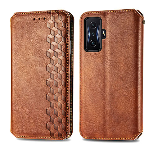 Funda de Cuero Cartera con Soporte Carcasa S01D para Xiaomi Poco F4 GT 5G Marron