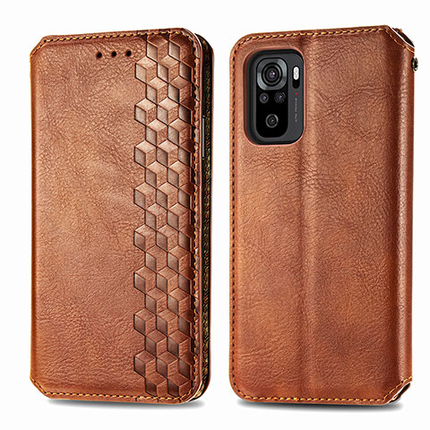 Funda de Cuero Cartera con Soporte Carcasa S01D para Xiaomi Poco M5S Marron