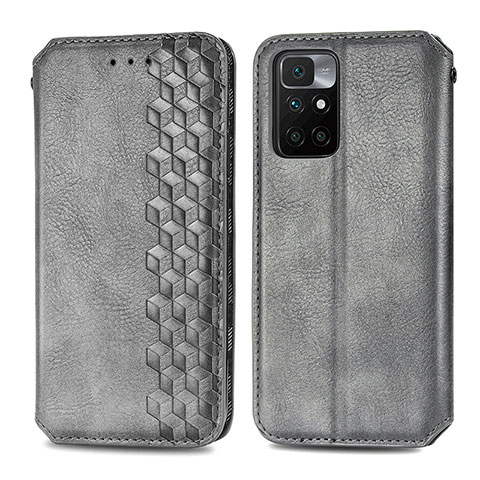 Funda de Cuero Cartera con Soporte Carcasa S01D para Xiaomi Redmi 10 (2022) Gris