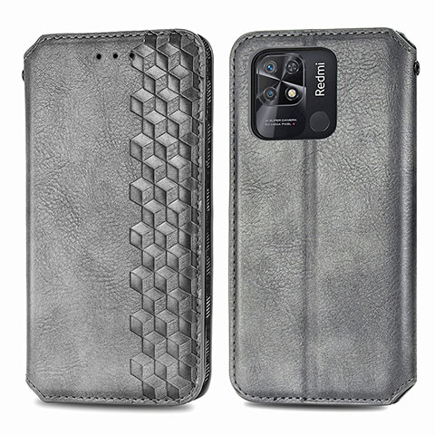 Funda de Cuero Cartera con Soporte Carcasa S01D para Xiaomi Redmi 10 Power Gris