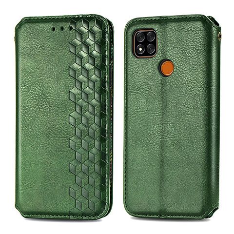 Funda de Cuero Cartera con Soporte Carcasa S01D para Xiaomi Redmi 10A 4G Verde