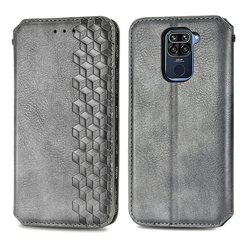 Funda de Cuero Cartera con Soporte Carcasa S01D para Xiaomi Redmi 10X 4G Gris