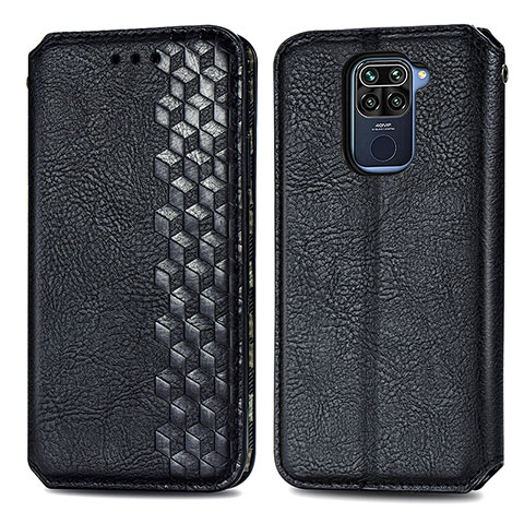 Funda de Cuero Cartera con Soporte Carcasa S01D para Xiaomi Redmi 10X 4G Negro