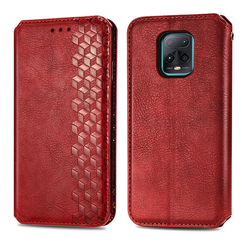 Funda de Cuero Cartera con Soporte Carcasa S01D para Xiaomi Redmi 10X 5G Rojo