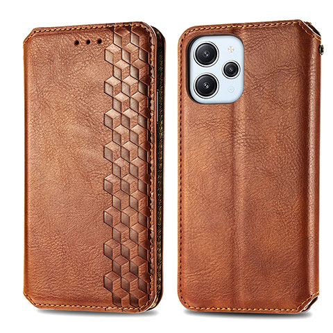 Funda de Cuero Cartera con Soporte Carcasa S01D para Xiaomi Redmi 12 4G Marron