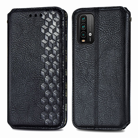 Funda de Cuero Cartera con Soporte Carcasa S01D para Xiaomi Redmi 9T 4G Negro