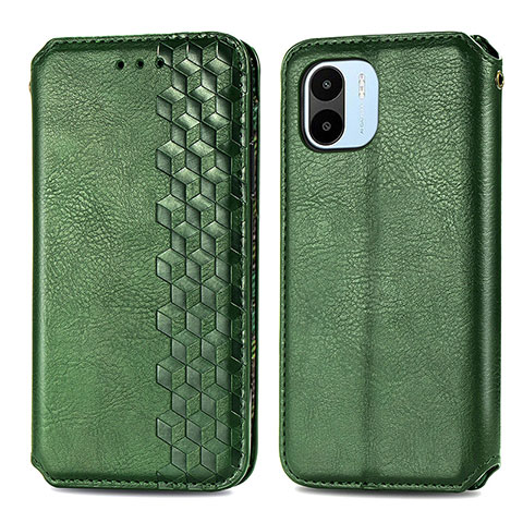 Funda de Cuero Cartera con Soporte Carcasa S01D para Xiaomi Redmi A2 Plus Verde