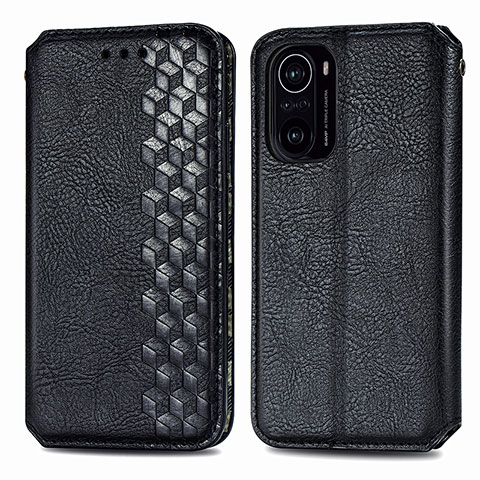 Funda de Cuero Cartera con Soporte Carcasa S01D para Xiaomi Redmi K40 5G Negro