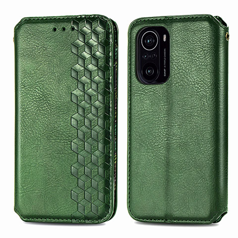 Funda de Cuero Cartera con Soporte Carcasa S01D para Xiaomi Redmi K40 5G Verde