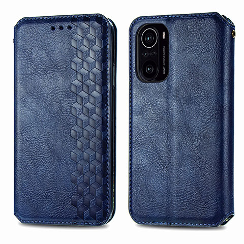 Funda de Cuero Cartera con Soporte Carcasa S01D para Xiaomi Redmi K40 Pro 5G Azul