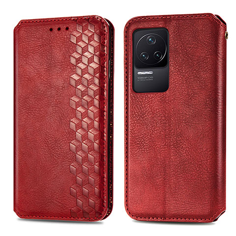 Funda de Cuero Cartera con Soporte Carcasa S01D para Xiaomi Redmi K50 5G Rojo