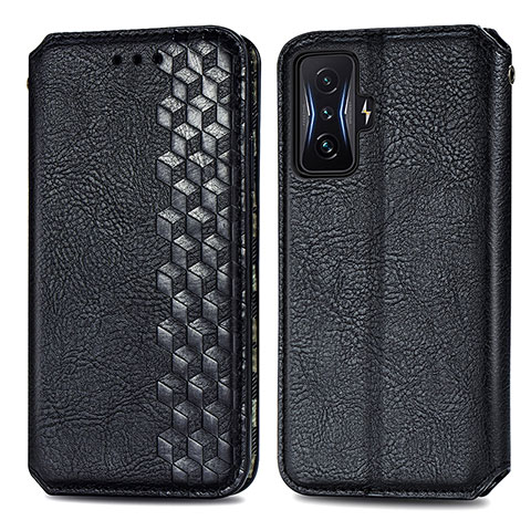 Funda de Cuero Cartera con Soporte Carcasa S01D para Xiaomi Redmi K50 Gaming 5G Negro