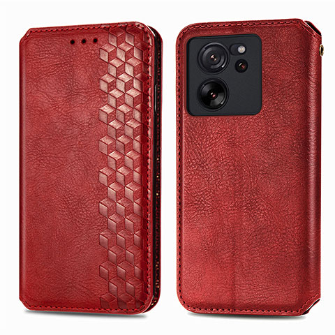 Funda de Cuero Cartera con Soporte Carcasa S01D para Xiaomi Redmi K60 Ultra 5G Rojo