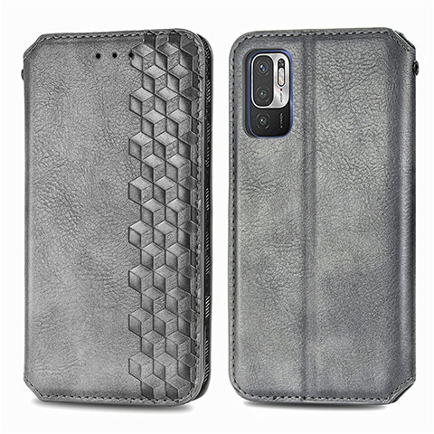 Funda de Cuero Cartera con Soporte Carcasa S01D para Xiaomi Redmi Note 10 JE 5G Gris